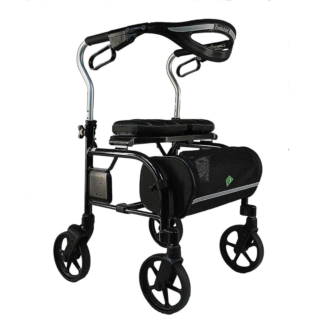 Evolution Trillium Lightweight Folding Rolling Walker Rollator with Large 8" Wheels Blowout - Senior.com Rollators